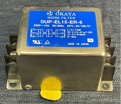 Okaya Noise Filter Sup-el15-er-6 250v-15a 50/60hz 25/100 Jjo