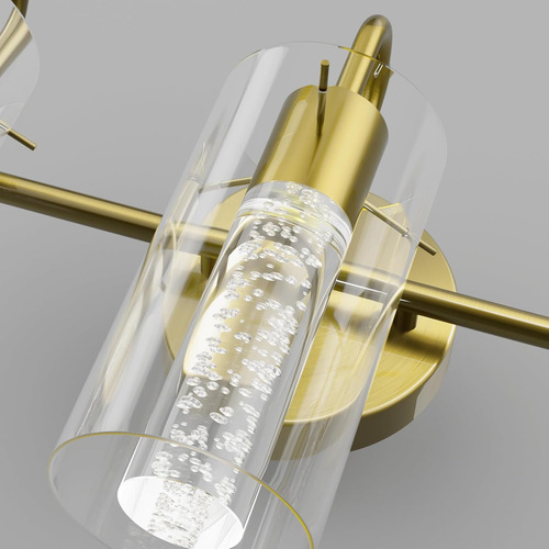 Lámparas De Baño Doradas 3 Luces Modernas Con Cristal De Bur