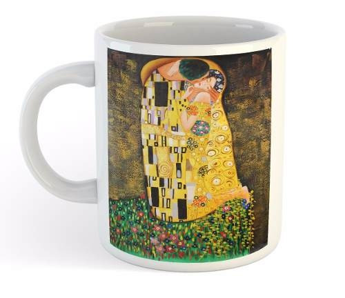 Taza De Ceramica El Beso Gustav Klimt Obra De Arte Pintura