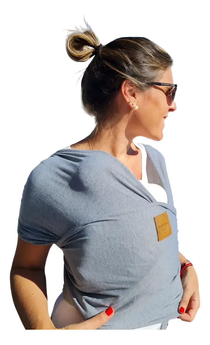 Fular Portabebé Ergonómico Tela Elastizada Gris Melange 5m Mamishka