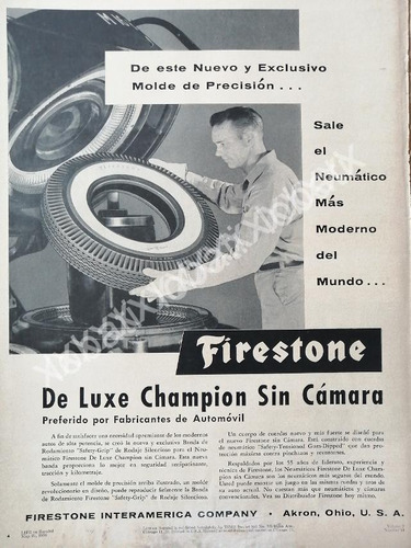 Cartel Retro Llantas Firestone De Luxe Champion 1956 N97