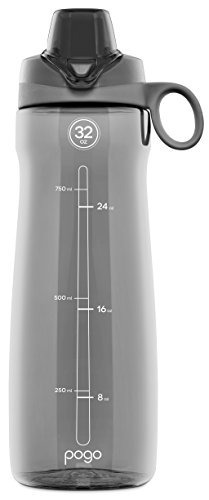 Botella Agua Pogo Sin Bpa, 32 Oz, Gris