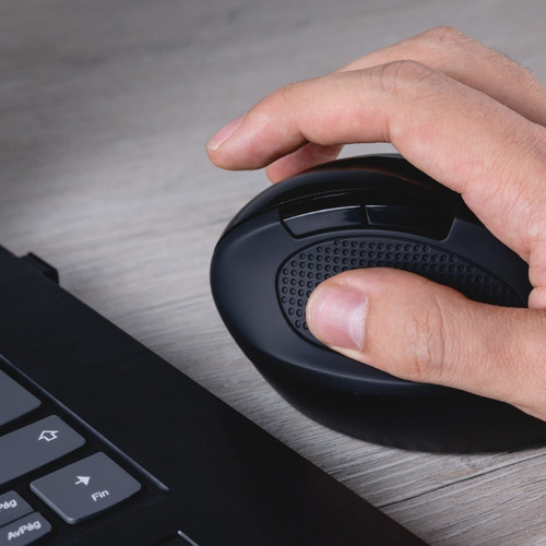 Mouse Inalámbrico Ergonómico 6 Botones Contorneado Kmw-500bk