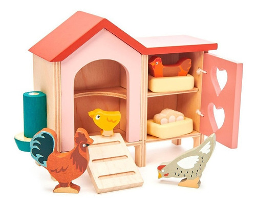 Imagen 1 de 4 de Juguete Gallinero Tender Leaf Toys 9pcs De Madera Febo