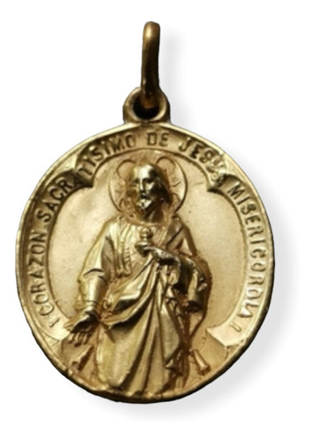 Medalla Oro 18k Sagrado Corazón Jesús #337 Bautizo Comunión 