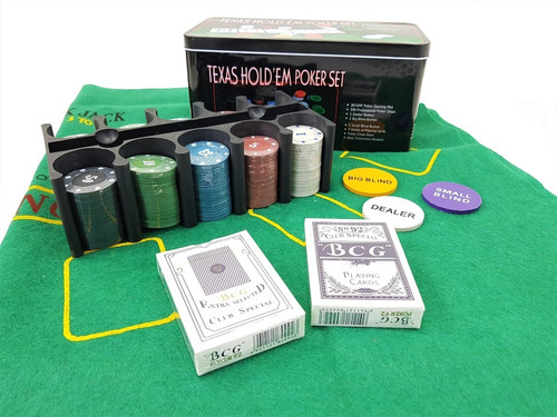 Kit Poker Profissional Lata 200 Fichas Numeradas Completo