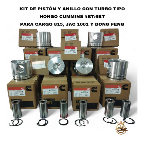 Kit Pistón Y Anillo Con Turbo Tipo Hongo 4bt/6bt, Dong Feng 
