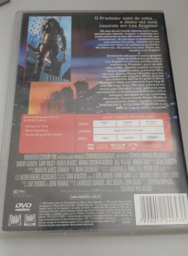 O Predador 2 A Caçada Continua Dvd Original Conservado (Usado)