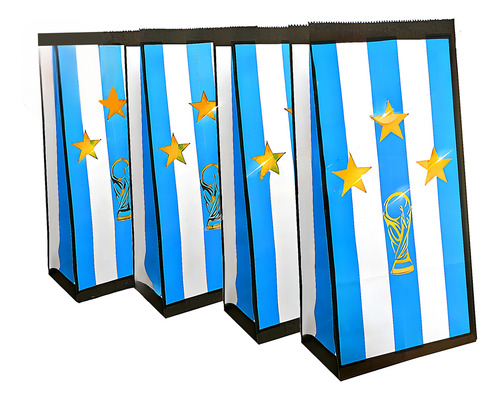 Bolsitas De Papael De Argentina Copa Del Mundo X10u Color Celeste Argentina Campeon