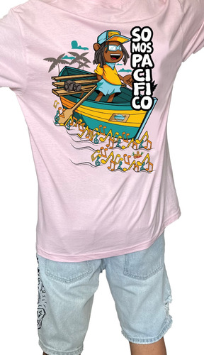 Camiseta Rosa Oversize Unisex Diseñ Somospacifico Trib Pacíf