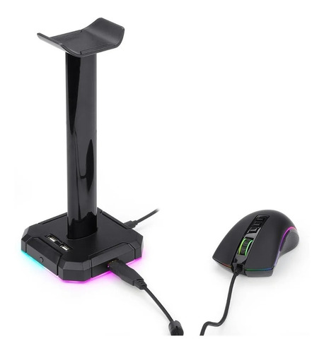 Imagen 2 de 7 de Soporte Para Auricular Redragon Scepter Pro Ha300 Rgb Hub