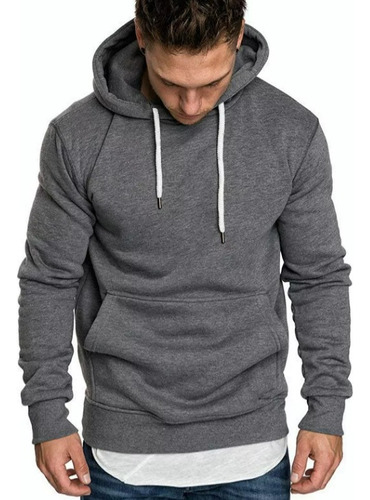 Jersey Deportivo Con Capucha De Color Sólido Para Hombre