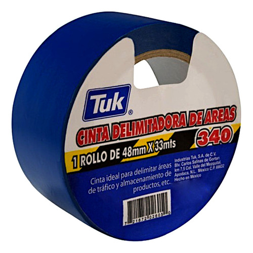 Cinta Delimitadora Azul Adhesiva Vinilo Rollo 33mts X 48mm