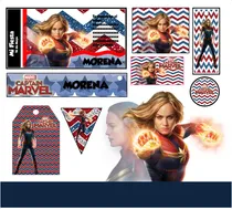 Comprar Kit Imprimible 3x1 Capitana Marvel Mini Candy Bar