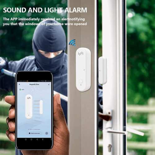Sensor De Porta Janela Com Alarme Som Wifi Tuya Alexa Google