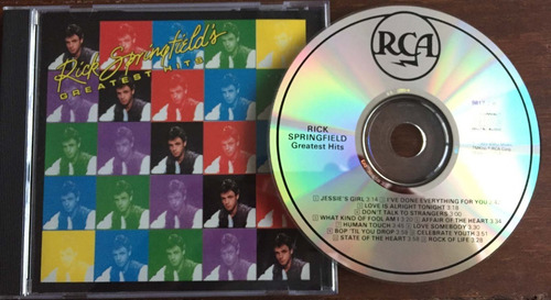 Rick Springfield Greatest Hits Cd 1990 Rca Eua Raro Descatal