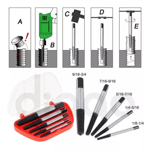 Extractor De Tornillos Dañados Saca Tornillos Rotos