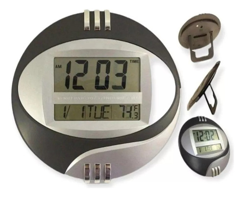 Reloj De Pared Digital Redondo 26cm Termómetro