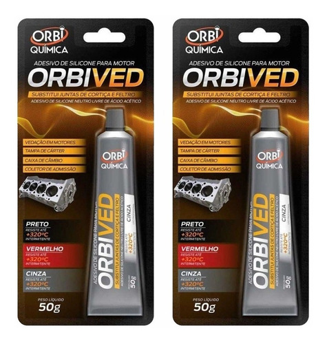 Kit 2 Cola Orbived Selante Para Motor Cinza 50g