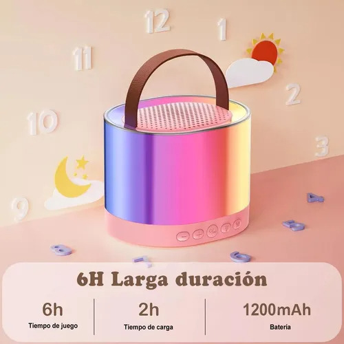 Micrófono Doble Para Niños Con Luces Led, Karaoke Para Niños