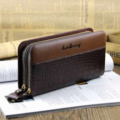 Imagen 3 de 3 de Billetera Larga Gran Capacidad Cuero Moda Para Hombre
