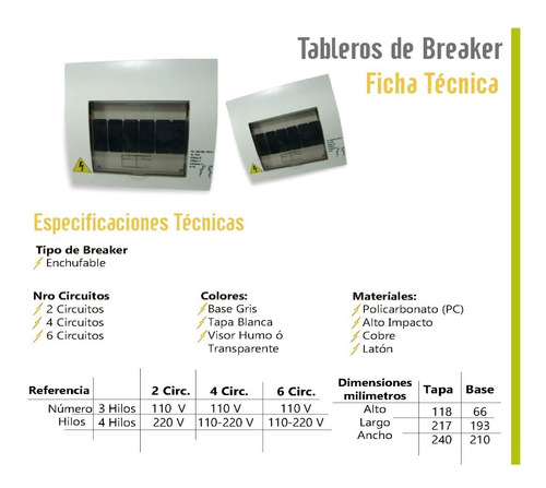 Imagen 2 de 2 de Tablero De 6 Circuitos Monofasico Enchufable Certificado