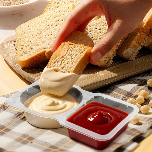 Contenedor Comida Reusable 30pz Doble Compartimento Tapa