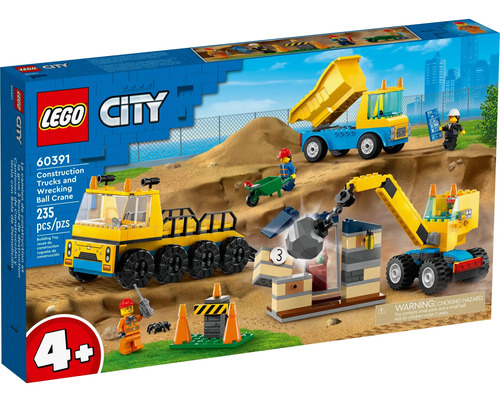 Lego City 60391 Camiones De Obra Y Grua Con Bola Demolición