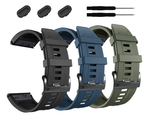 Zpjpplx - Correas De Repuesto De Silicona Deportiva Para Garmin Fenix 6x Pro Fenix 5x Plus Fenix 3 Hr Descent Mk2i D2 Delta Px Enduro 2 Tactix Delta, 