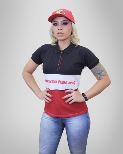 Camisa Pólo Feminina Moto Honda - Racing - Produto Oficial