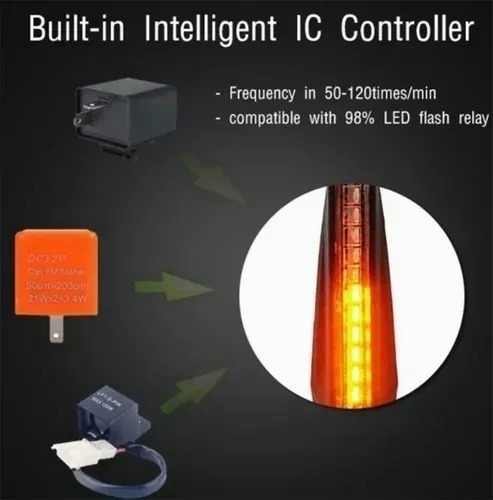 Imagen 4 de 8 de Luces Direccionales Intermitentes De Moto Led Secuencial
