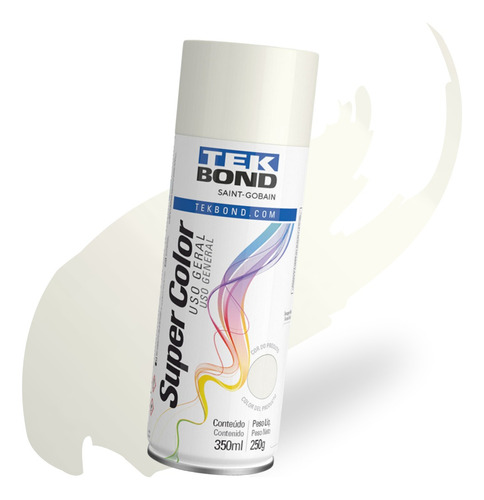 Tinta Spray Super Color Uso Geral 350ml Branco Fosco Tekbond