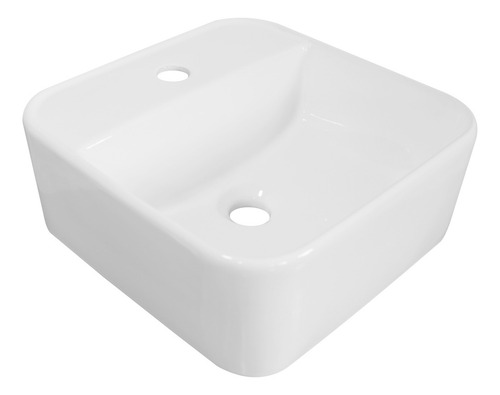 Lux Sany 385 Lavabo Rectangular Cerámico Blanco Brillante Blanco Esmaltado