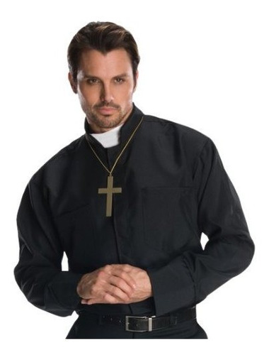 Rubie's Heroes And Hombres Adult Priest Shirt, Black,