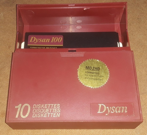 Caixa Para Disquetes 5 1/4 Dysan 100 Com 10 Disquetes (Usado)