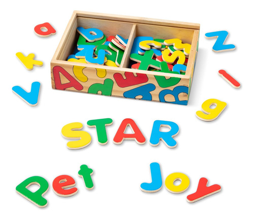 Melissa & Doug 52 Imanes De Alfabeto De Madera En Una Caja -