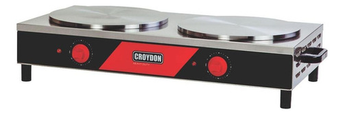 Máquina De Crepe E Panqueca Elétrica Dupla Croydon Disco 37 Cor Cinza, Vermelho e Preto 220V