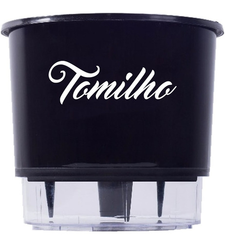 Vaso Raiz Auto Irrigável 16x14 Autoirrigável Preto Temperos