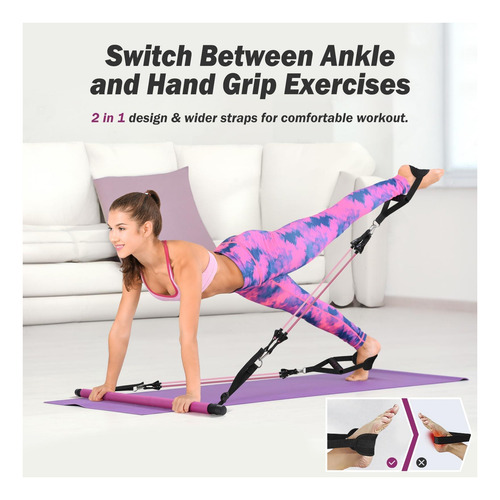 Kit De Bar De Pilates A Lo Largo Con Bandas De Resistencia,