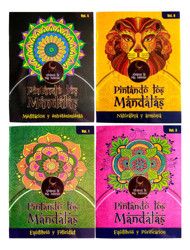 Pack 6 Libros De Mandalas Para Colorear Arteterapia