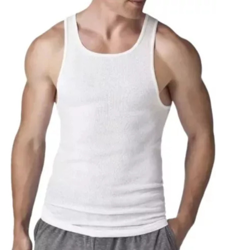 Camiseta Franelilla Blanca De Hombre