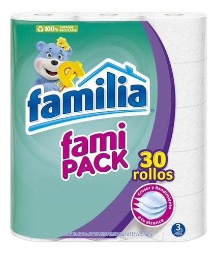 Papel Higienico Triple Hoja Familia 30 Rollos
