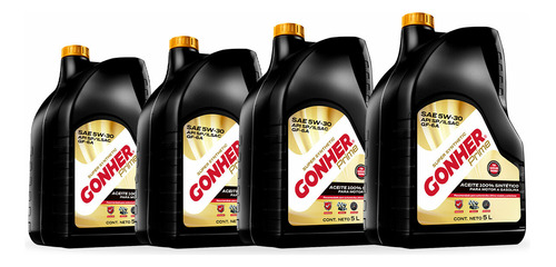 Aceite De Motor Gonher 5w30 Sintético 4 Garrafas = 20 Litros