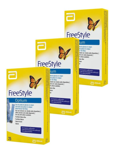 Freestyle Optium Tira Reactiva Paquete De 75 Tiras Abbott Color Azul