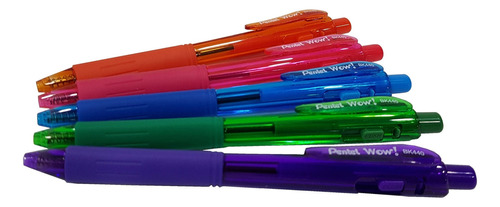 Kit Canetas Esferográficas Wow! Bk440 5 Cores 1.0 Mm Pentel Cor da tinta Azul, Laranja, Roxo, Verde e Violeta