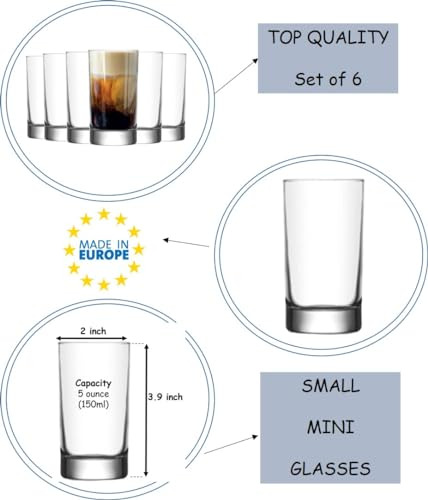 Vasos De Vidrio Transparente Para Jugo Y Más, 150 Ml, Set De