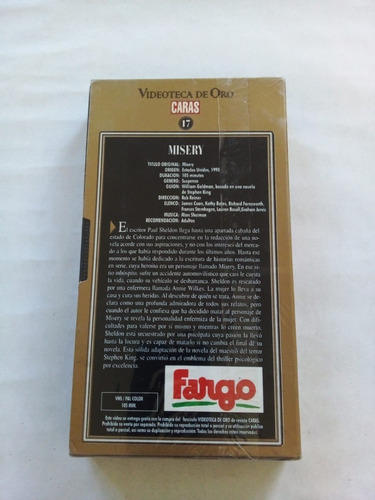Imagen 2 de 2 de Misery - Reiner - Videoteca Oro Caras #17 Vhs