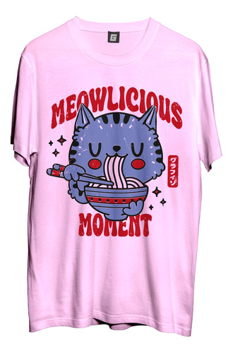 Remera Meowlicious Estilo Neko Ramen Aesthetic Grafizona®