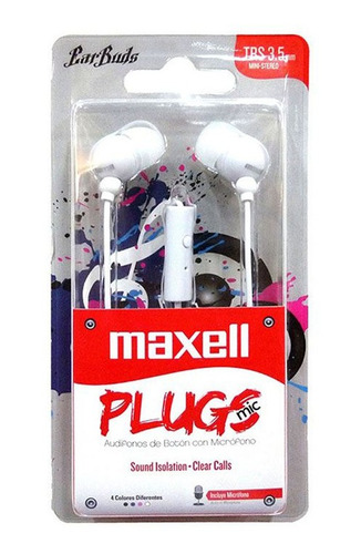 Audífono Maxell Plugs Ear Buds In-mic 