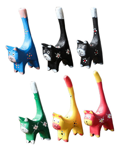 6 Piezas Cat En Miniatura Figuras Pequeñas Estatuas Adornos
